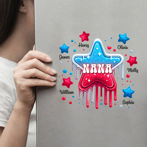 Personalized Grandma Nana With Cute Grandkids Star Sticker Decal