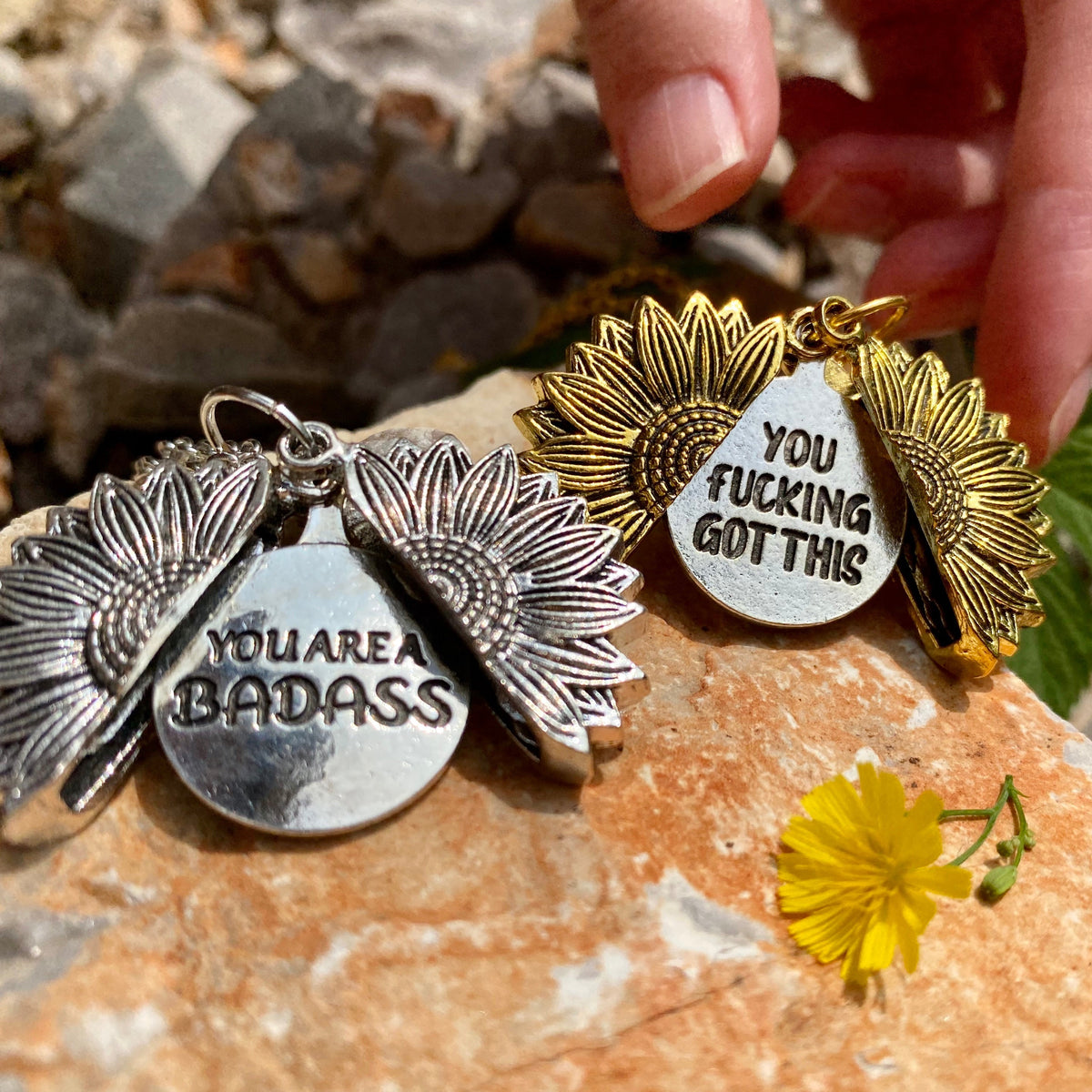 You Are A Badass-Sunflower Necklace