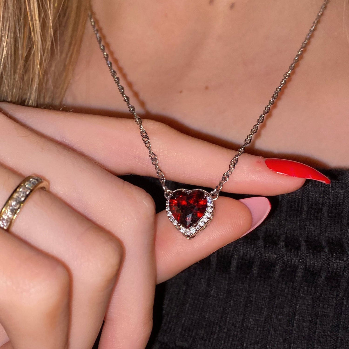 Heart & Sword Necklace Set