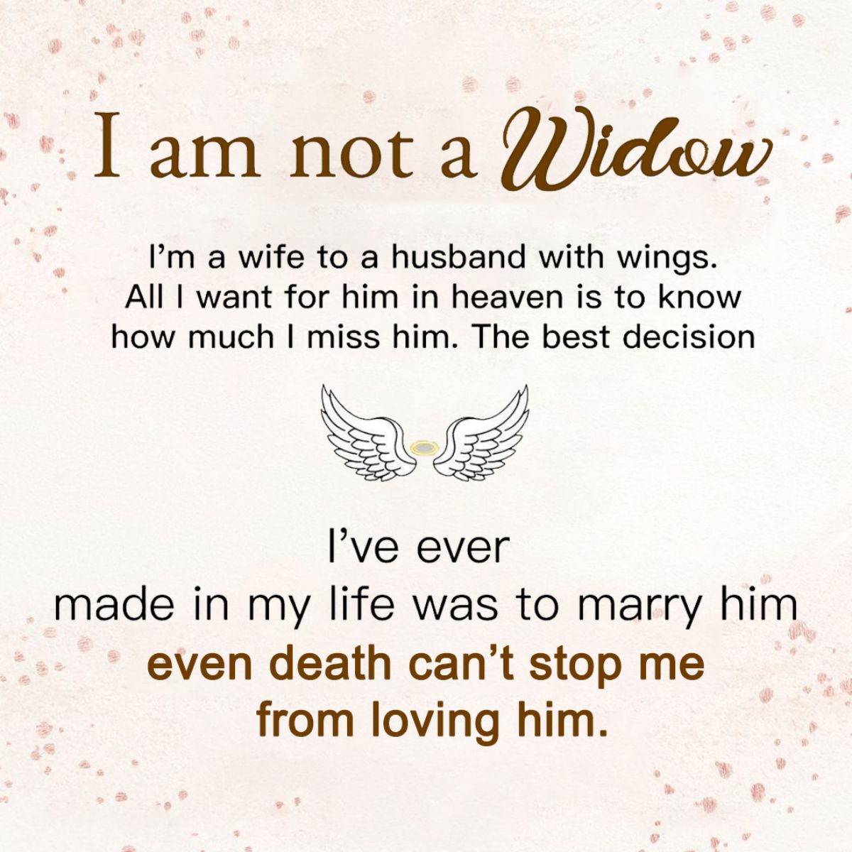Personalized Circle Wings Memorial Ring - I am not a Widow, I am a wife to a husband with wings