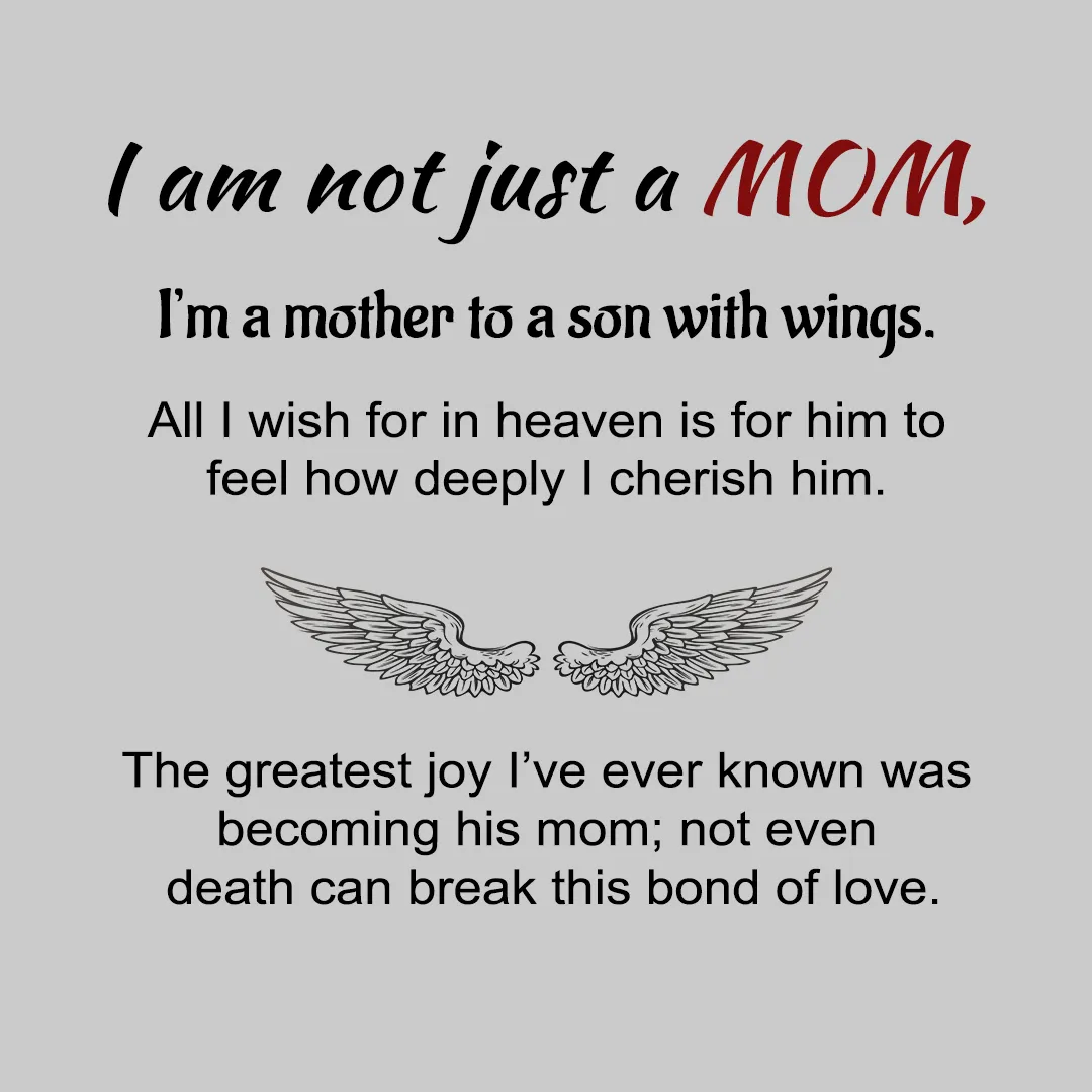 I'm A Mother To A Son With Wings - Engraved Name Personalized Ring