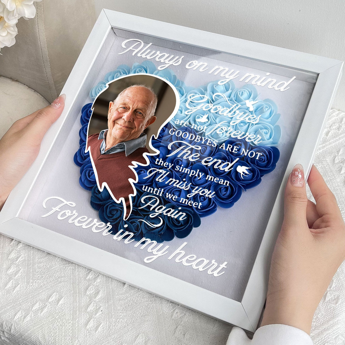 Personalized I'll Miss You Until We Meet Again Flower Shadow Box - barods