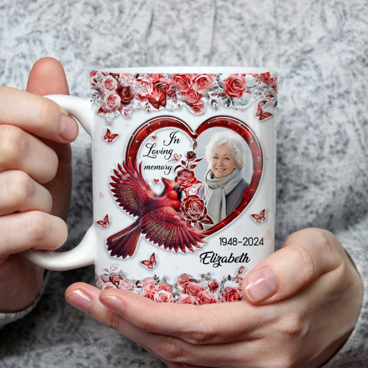 In Loving Memory Forever In My Heart Cardinal Bird Personalized Mug