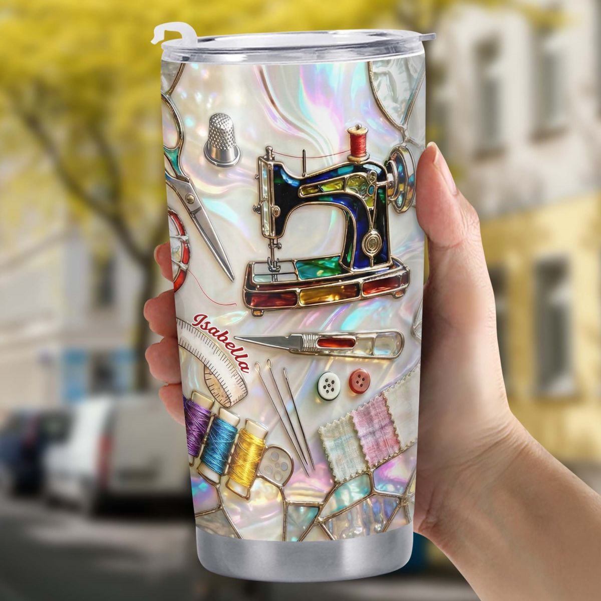 Timeless Things Appreciated More Than You Can Sew, Stainless Steel Tumbler, Gift For Crafters And Sewing Lovers