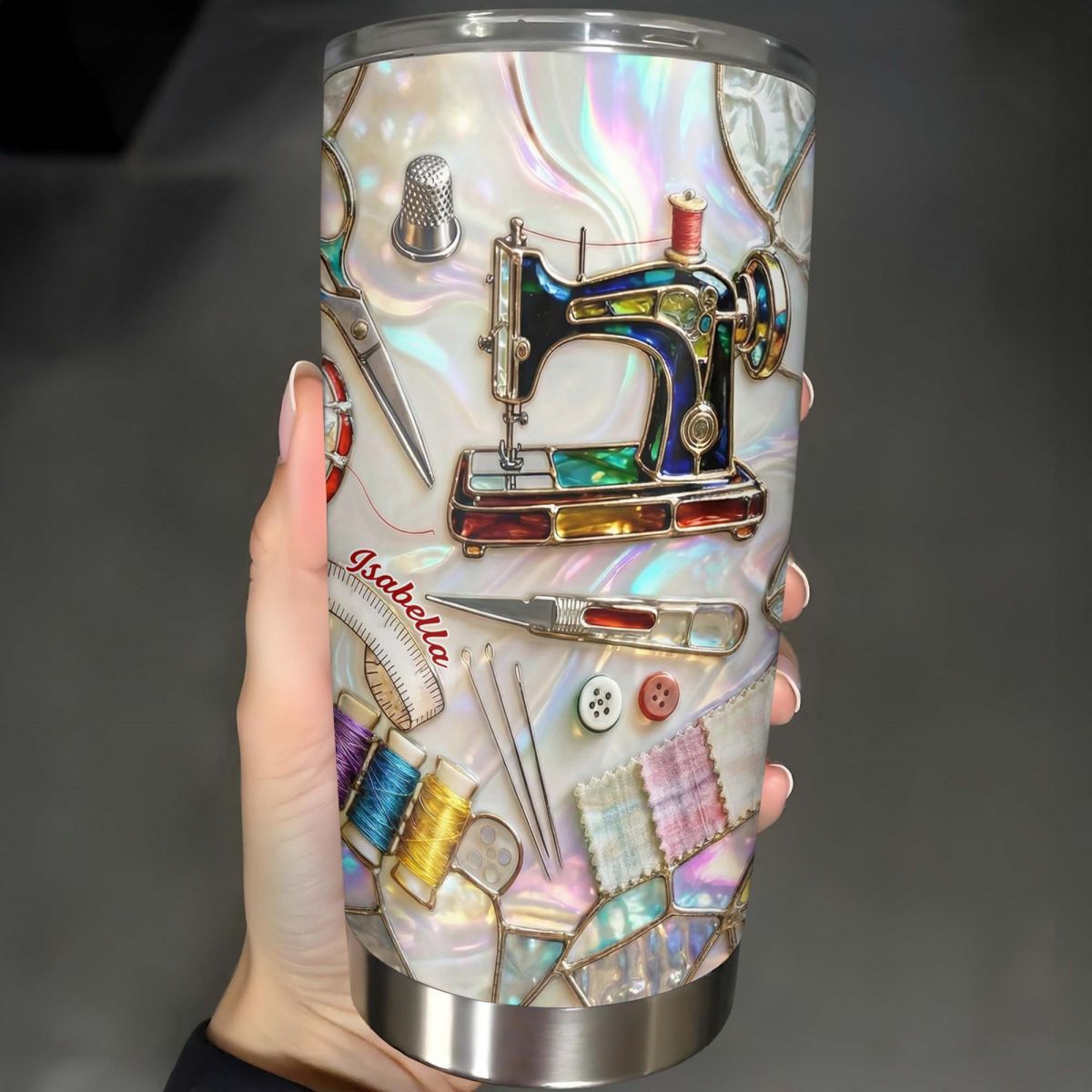 Timeless Things Appreciated More Than You Can Sew, Stainless Steel Tumbler, Gift For Crafters And Sewing Lovers