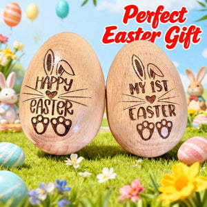 Personalized Wooden Egg Shaker | Engraved Baby Egg| Easter Basket Filler | My 1st Easter