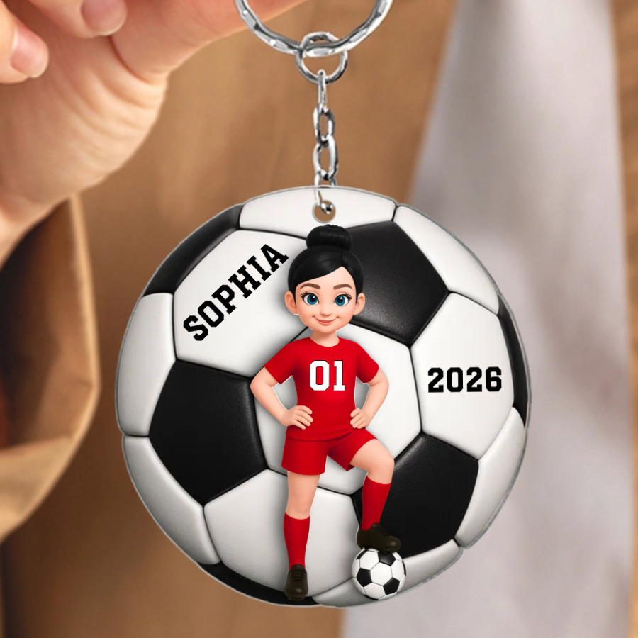 Soccer Girl Boy - Personalized Acrylic Keychain Gift For Daughter, Son, Soccer Lover