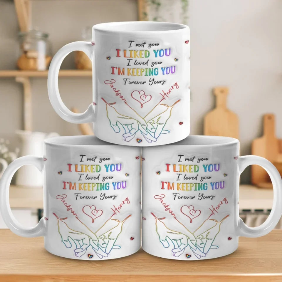 Love Knows No Gender - Couple Personalized Printed Mug, Gift For Anniversary