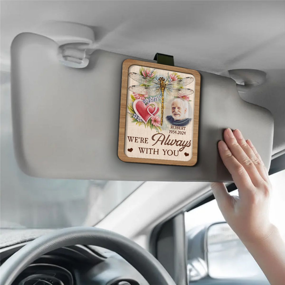 I Am Always With You - Personalized Dragonfly Car Visor Clip