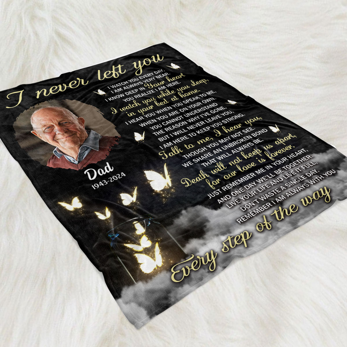 Every Step Of The Way - Personalized Memorial Blanket