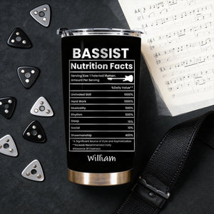 Bassist Nutrition Facts, Personalized Tumbler, Gift For Musicians