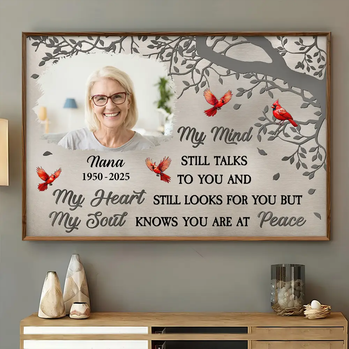 My Mind Still Talks To You - Personalized Memorial Canvas/Poster