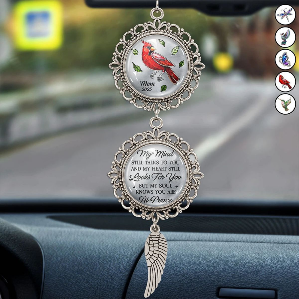 Memorial My Mind Still Talks To You - Personalized Pendant Charm