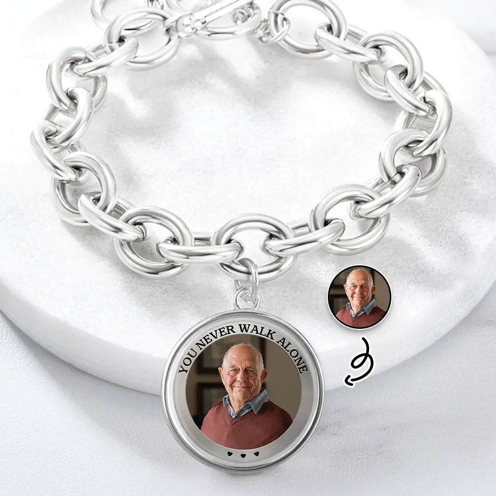 I'm Always With You - Memorial Personalized Photo Charm Bracelet