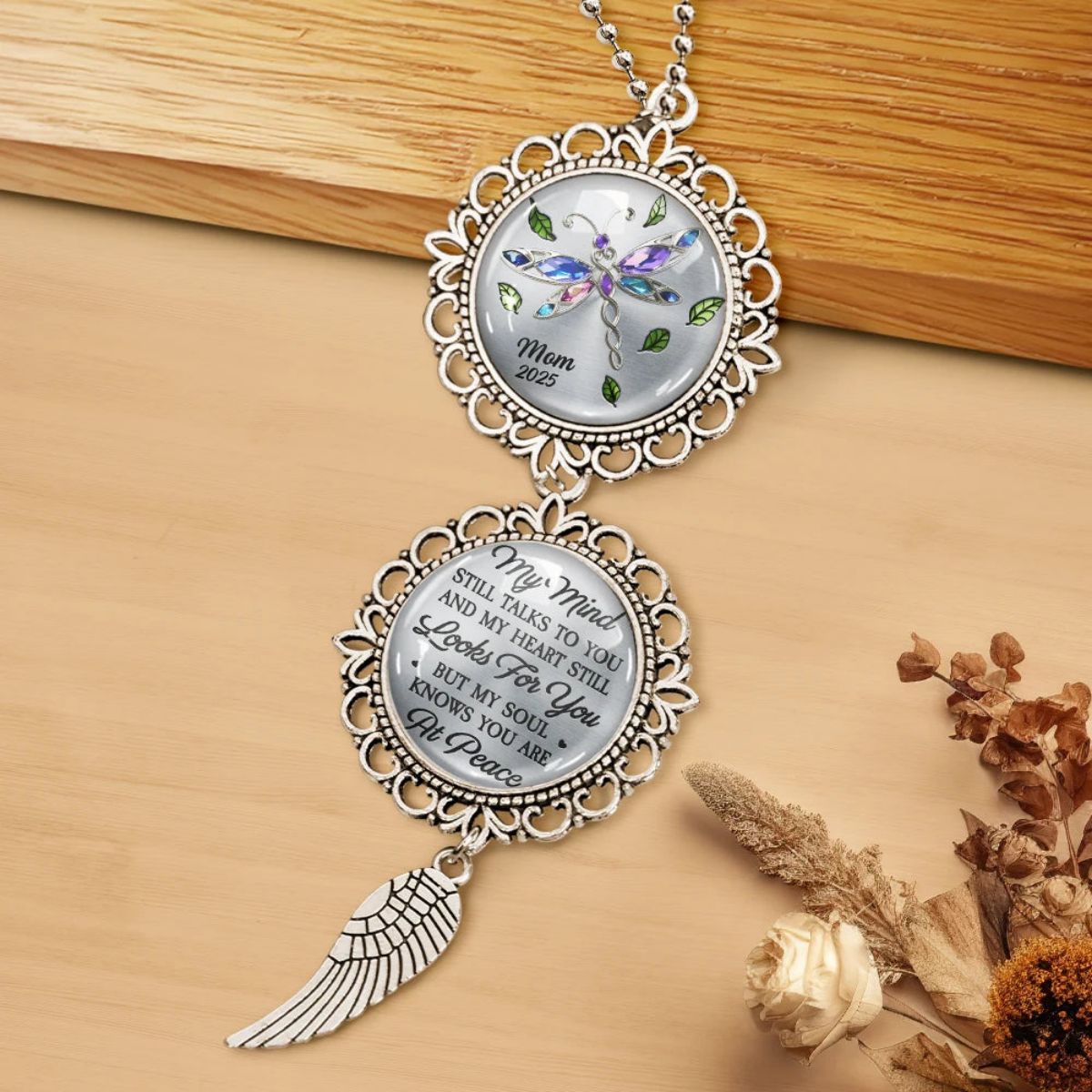 Memorial My Mind Still Talks To You - Personalized Pendant Charm