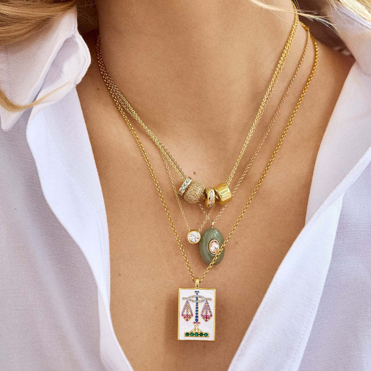 Natural Stone Precious Pendant Necklace