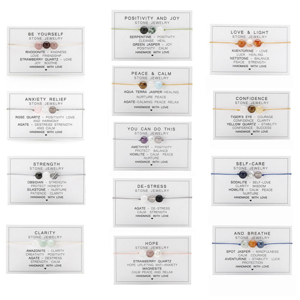 Crystal Bracelet - Real Crystal Jewellery - String Crystal Bracelet - Energy Bracelet