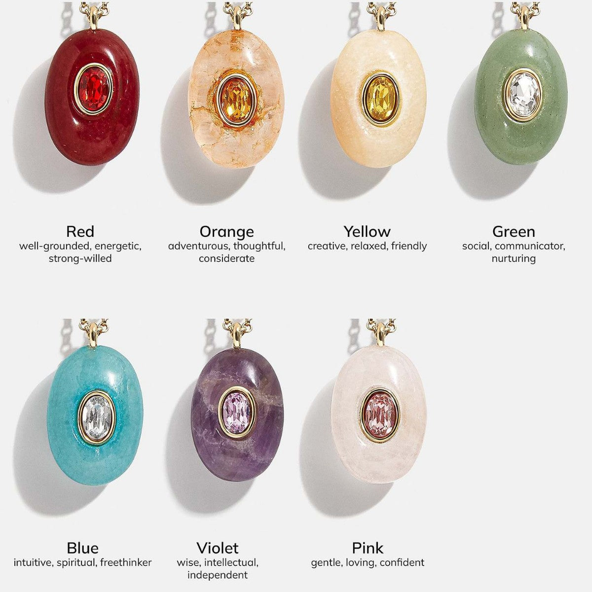 Natural Stone Precious Pendant Necklace