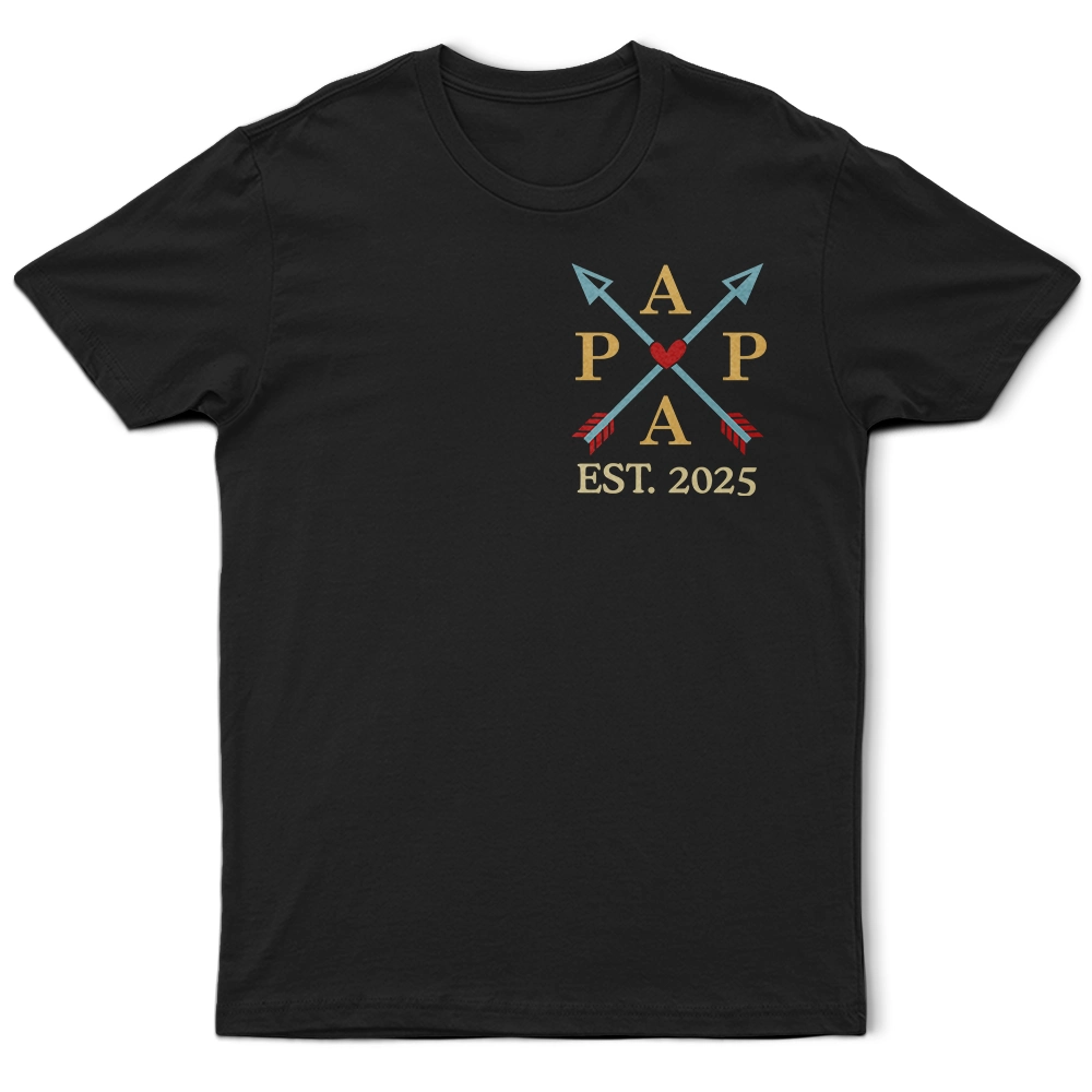 Dad Est Year Crossed Arrows Joining Of Paths - Personalized T Shirt