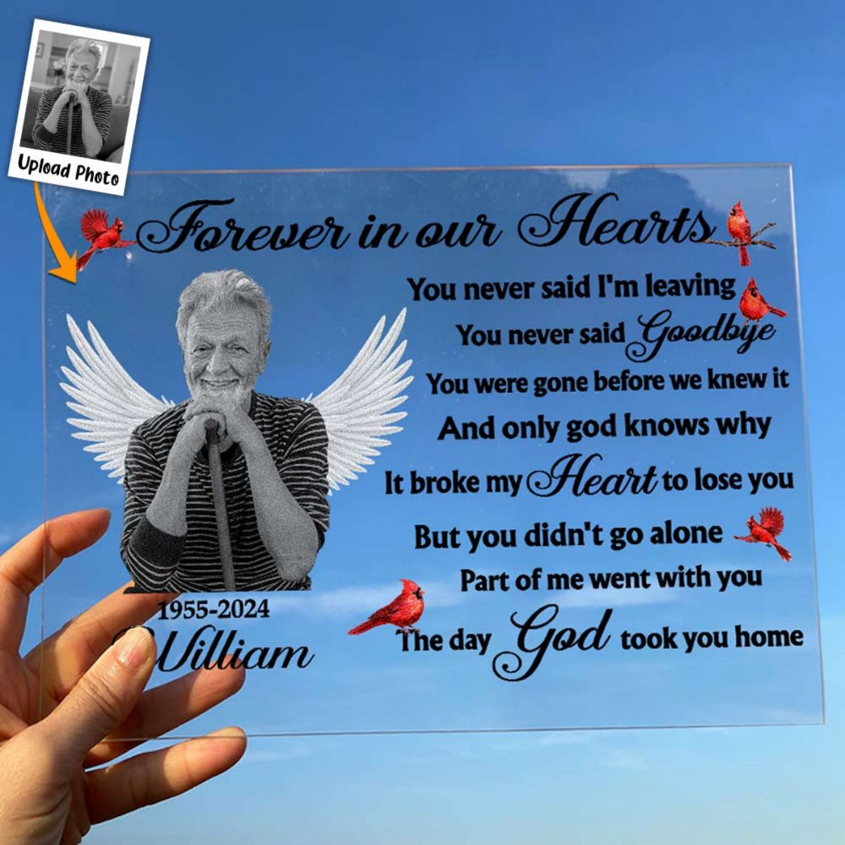 Part Of Me Went With You Personalized Acrylic Photo Plaque