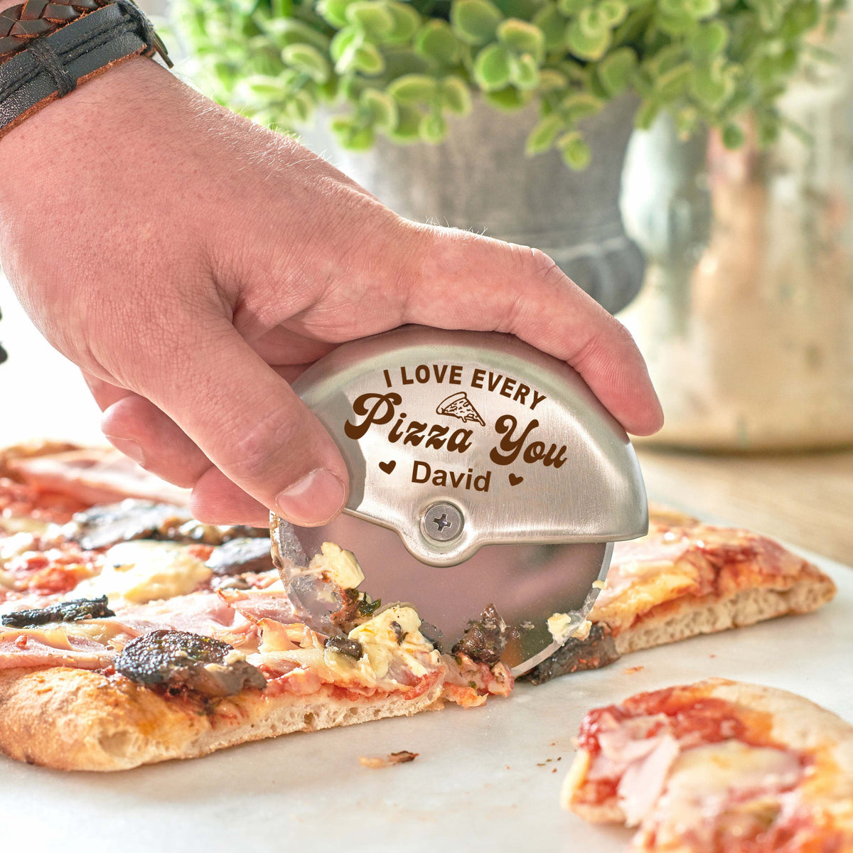 I LOVE EVERY PIZZA YOU - Personalised Stainless Steel Pizza Cutter