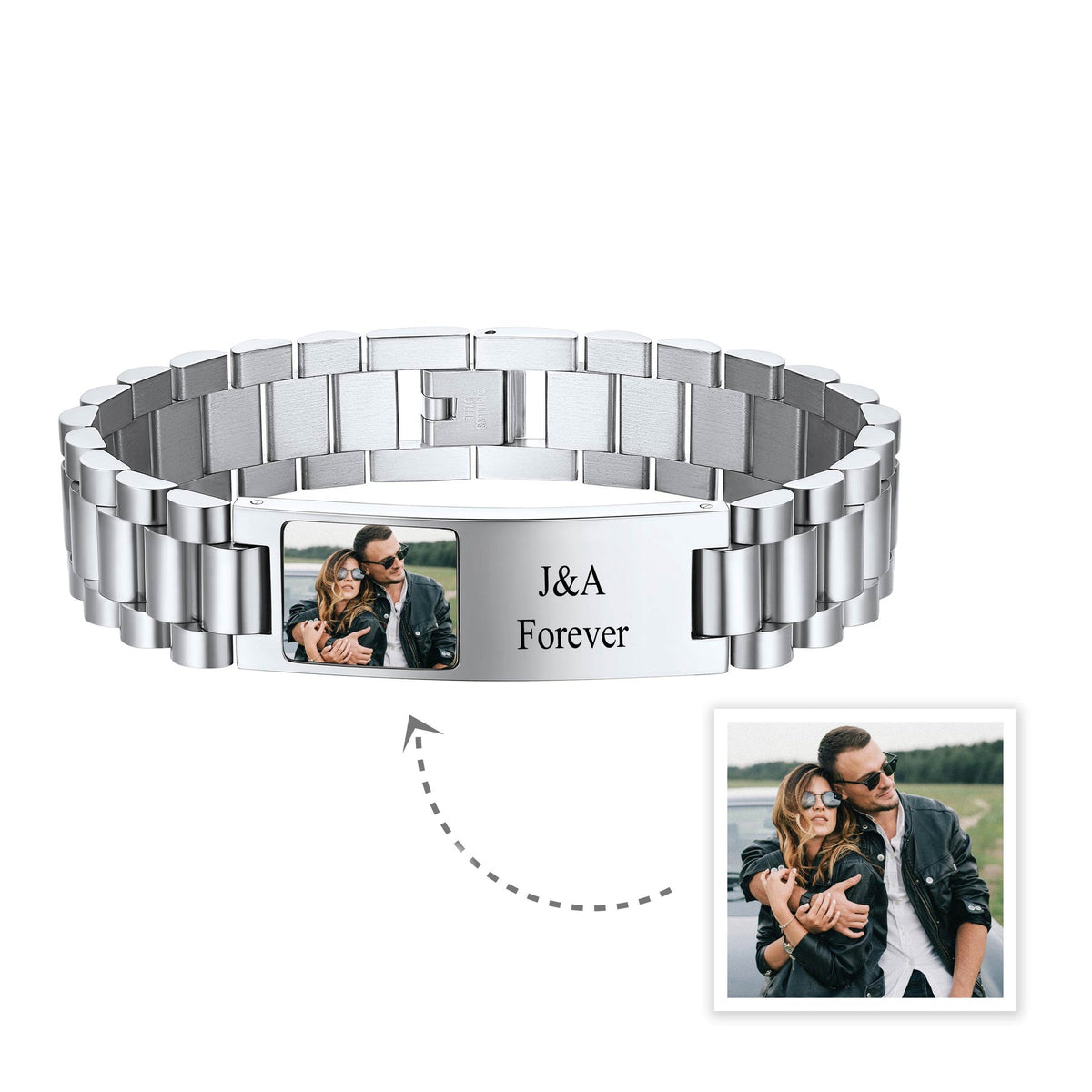 Personalized Name Picture Bracelets For Men