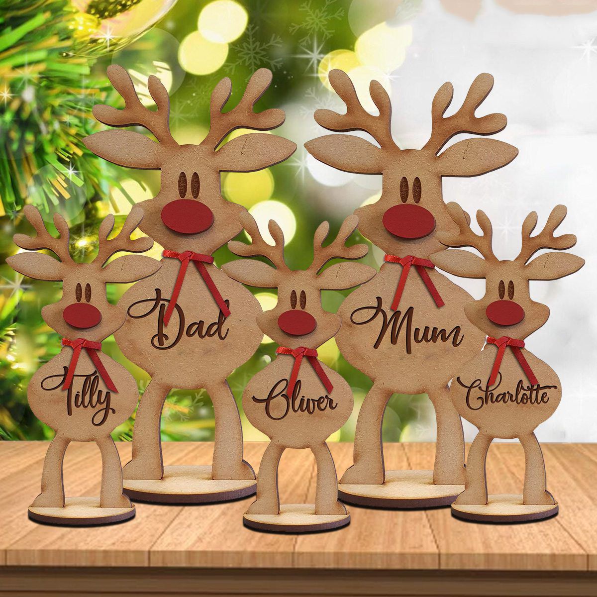 Personalized Freestanding Reindeer Table Decoration
