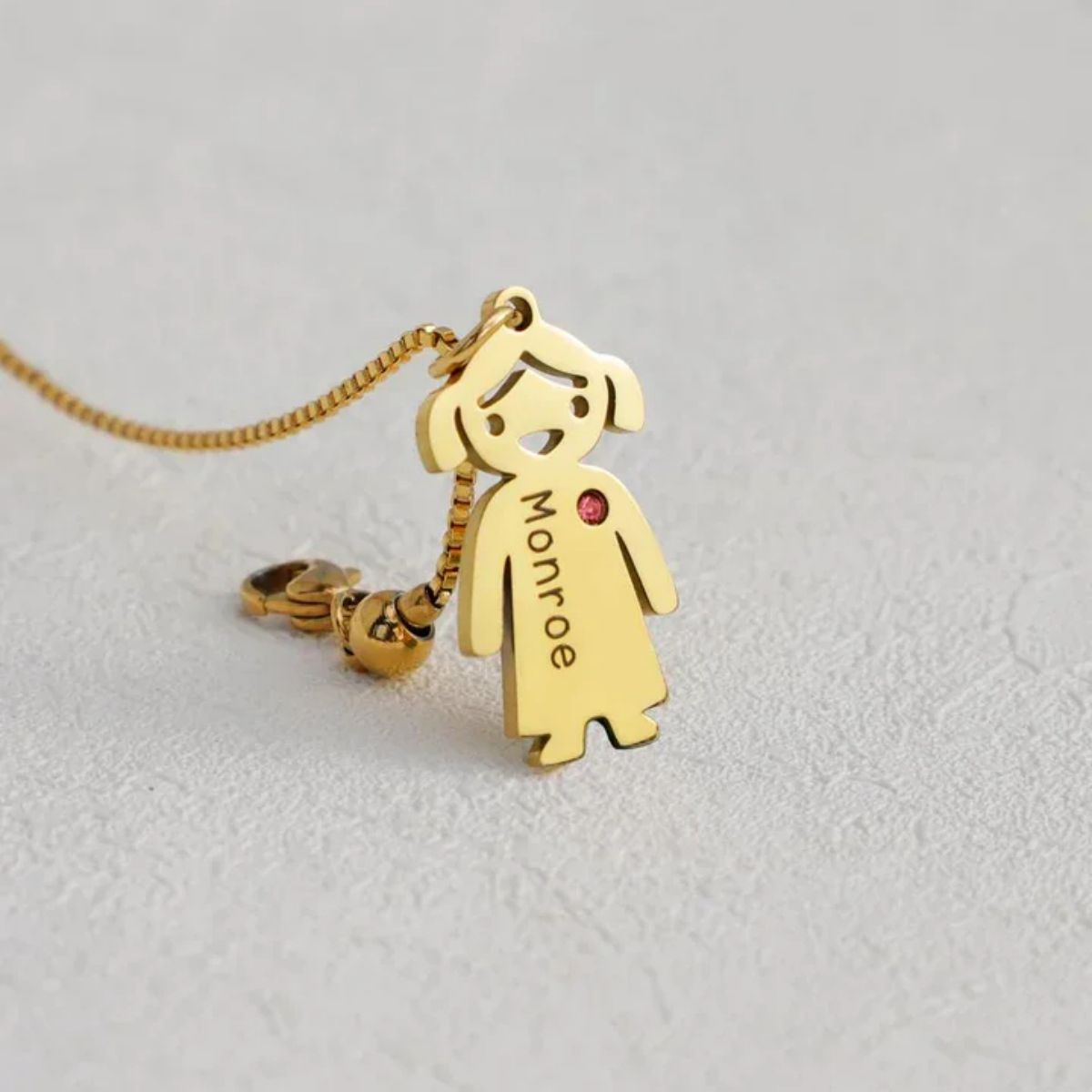 Personalized Birthstone Children Shape Necklace For Mother & Grandmas