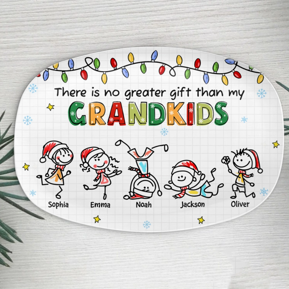 There Is No Greater Gift Than Grandkids Personalized Custom Platter