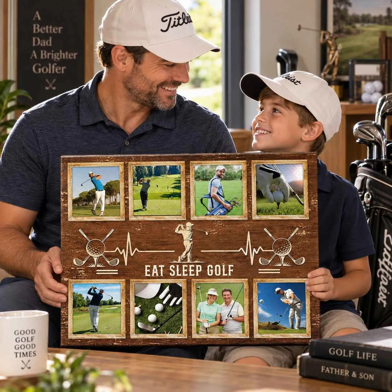 Personalized Golf Photo Collage Canvas for Dad, Custom Golf Gift, Golf Gifts for Dad, Golfer Gift, Golf Lover Gift, Golf Wall Art