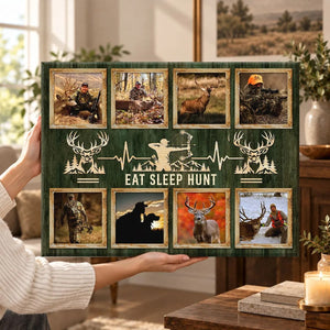 Personalized Deer Hunting Gift, Custom Hunting Photo Collage, Deer Hunter Gift, Hunting Gift for Dad, Hunter Wall Art