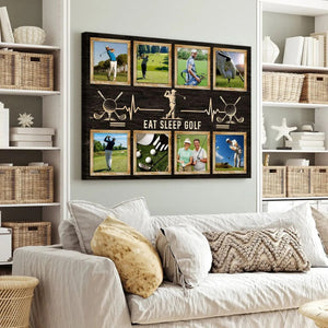 Personalized Golf Photo Collage Canvas for Dad, Custom Golf Gift, Golf Gifts for Dad, Golfer Gift, Golf Lover Gift, Golf Wall Art