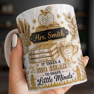 Teacher Gift – Personalized "Teach, Inspire, Encourage" Coffee Mug