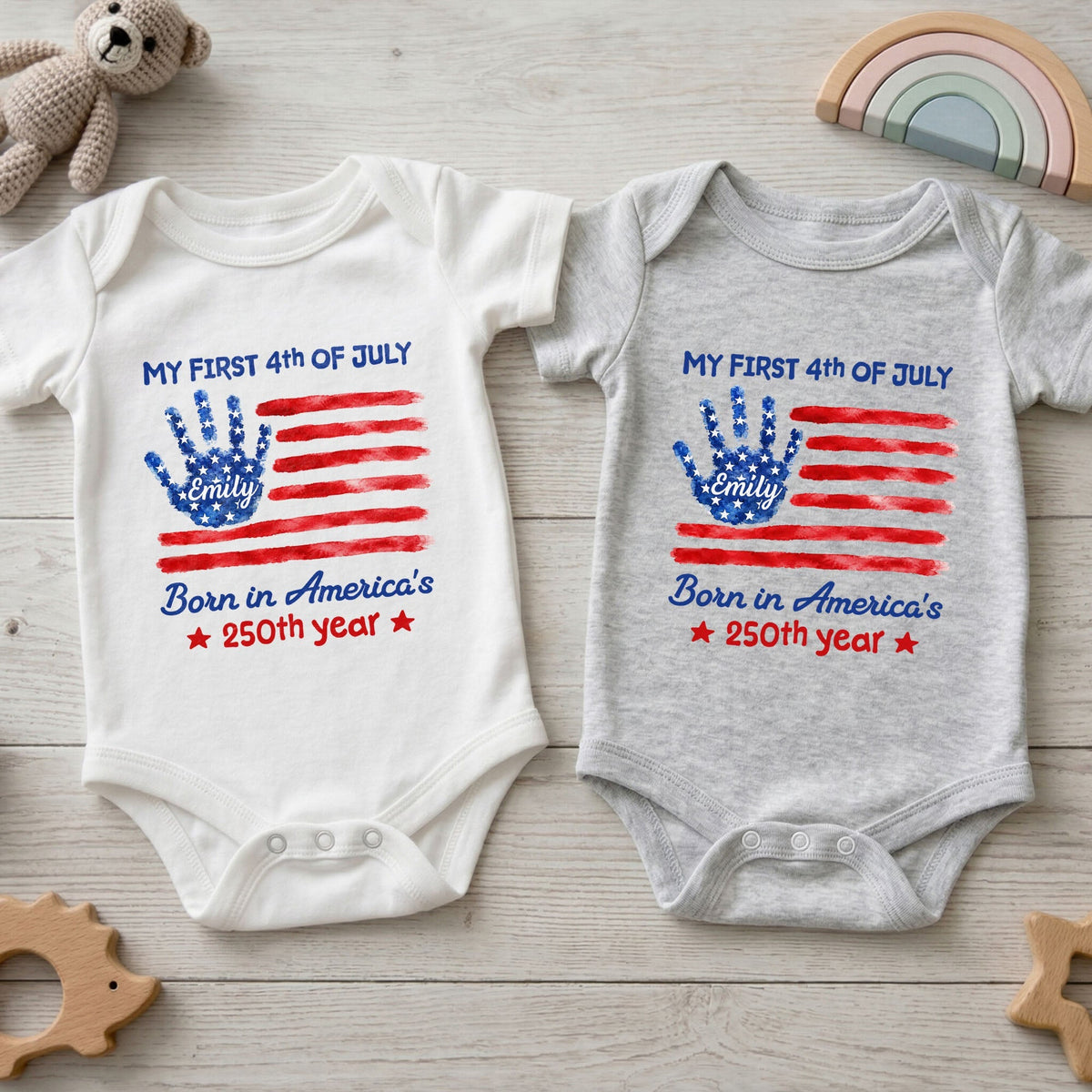 Personalized "My First 4th Of July" Baby Onesie – Gift For Newborns & Toddlers