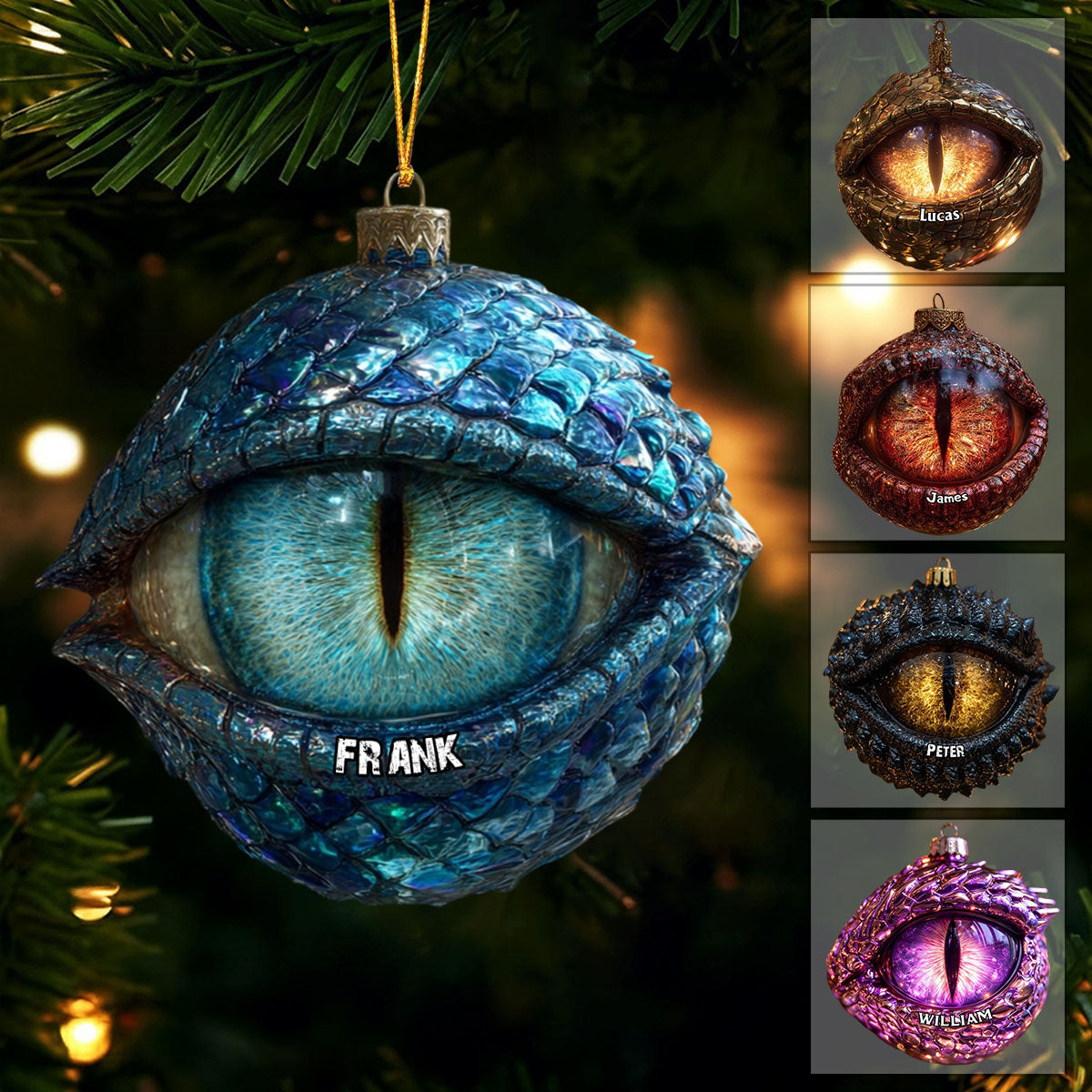 Mythical Beast Personalized Fantasy Eye Christmas Ornament – Book Lover Keepsake