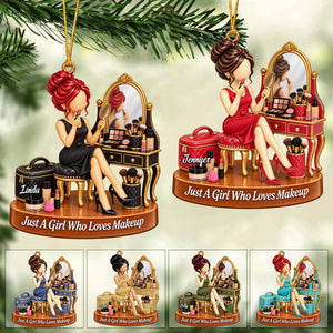 Personalized Makeup Girl Christmas Ornament