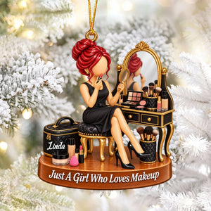 Personalized Makeup Girl Christmas Ornament