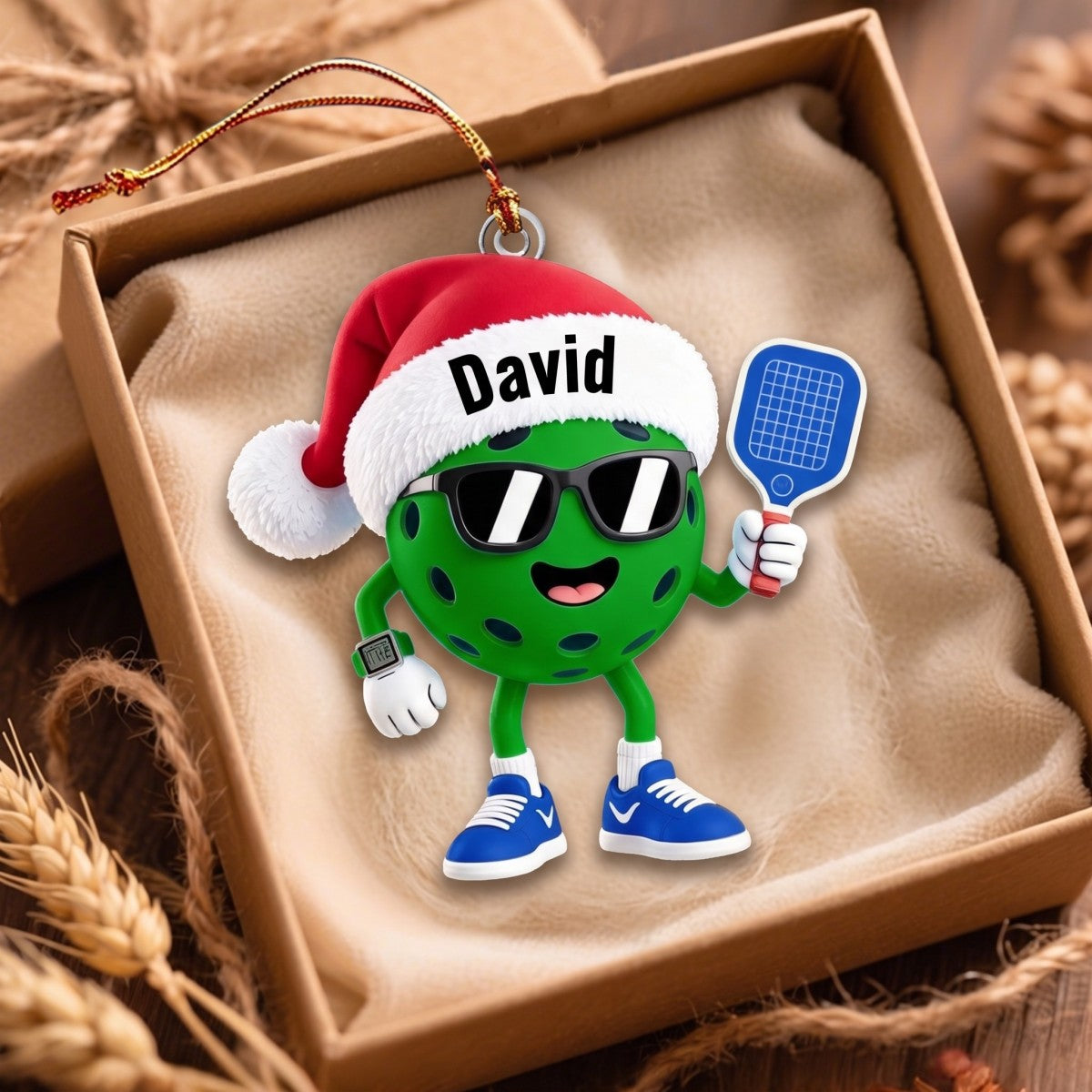 Custom Pickleball Christmas Ornament 2026 – Personalized Gift For Pickleball Players & Sports Fans