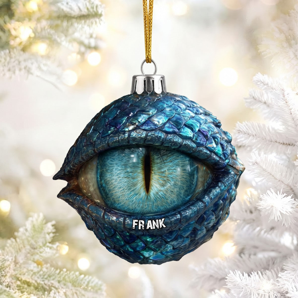 Mythical Beast Personalized Fantasy Eye Christmas Ornament – Book Lover Keepsake