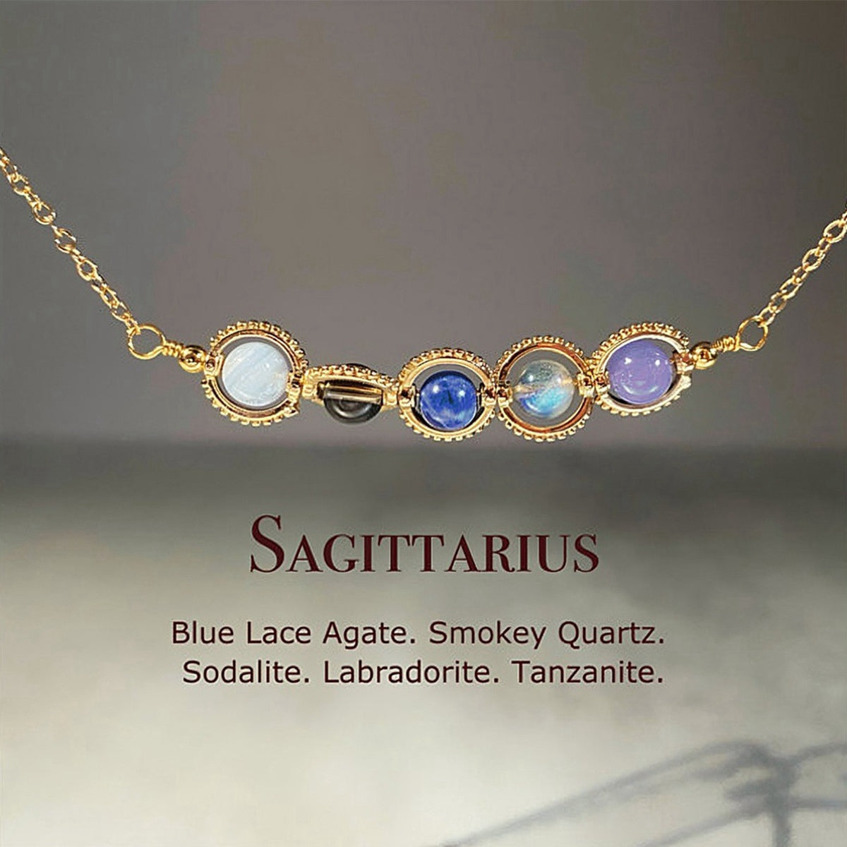 Zodiac Necklace Natural Astrology Jewelry Gift