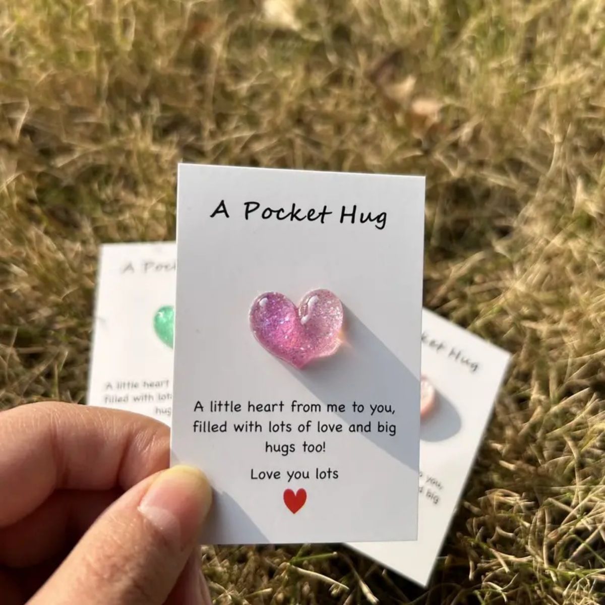 Pocket Hug Heart Token with Inspirational Greeting Card,Ideal Gift for Mother's Day