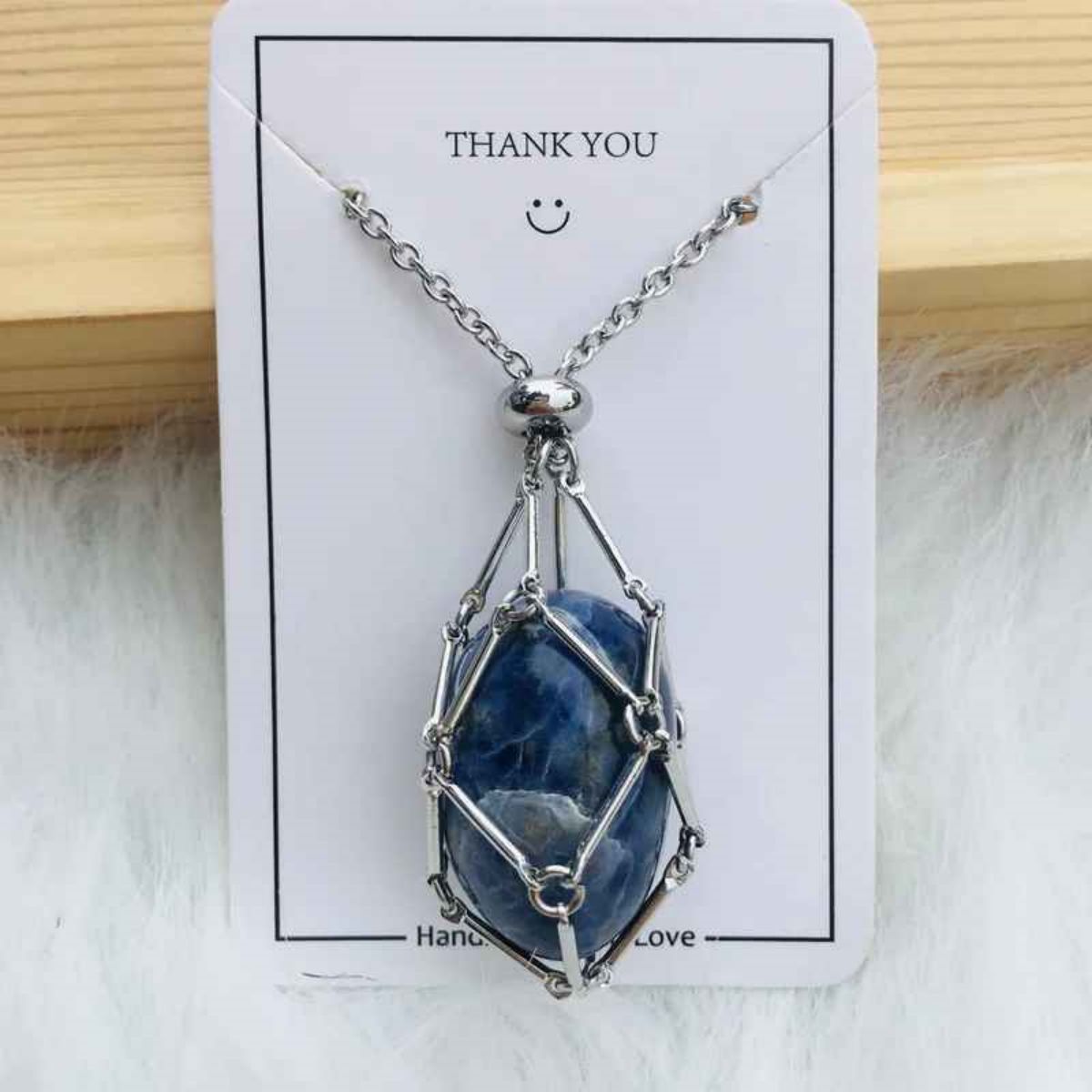 Crystal Gemstone Holder Necklace
