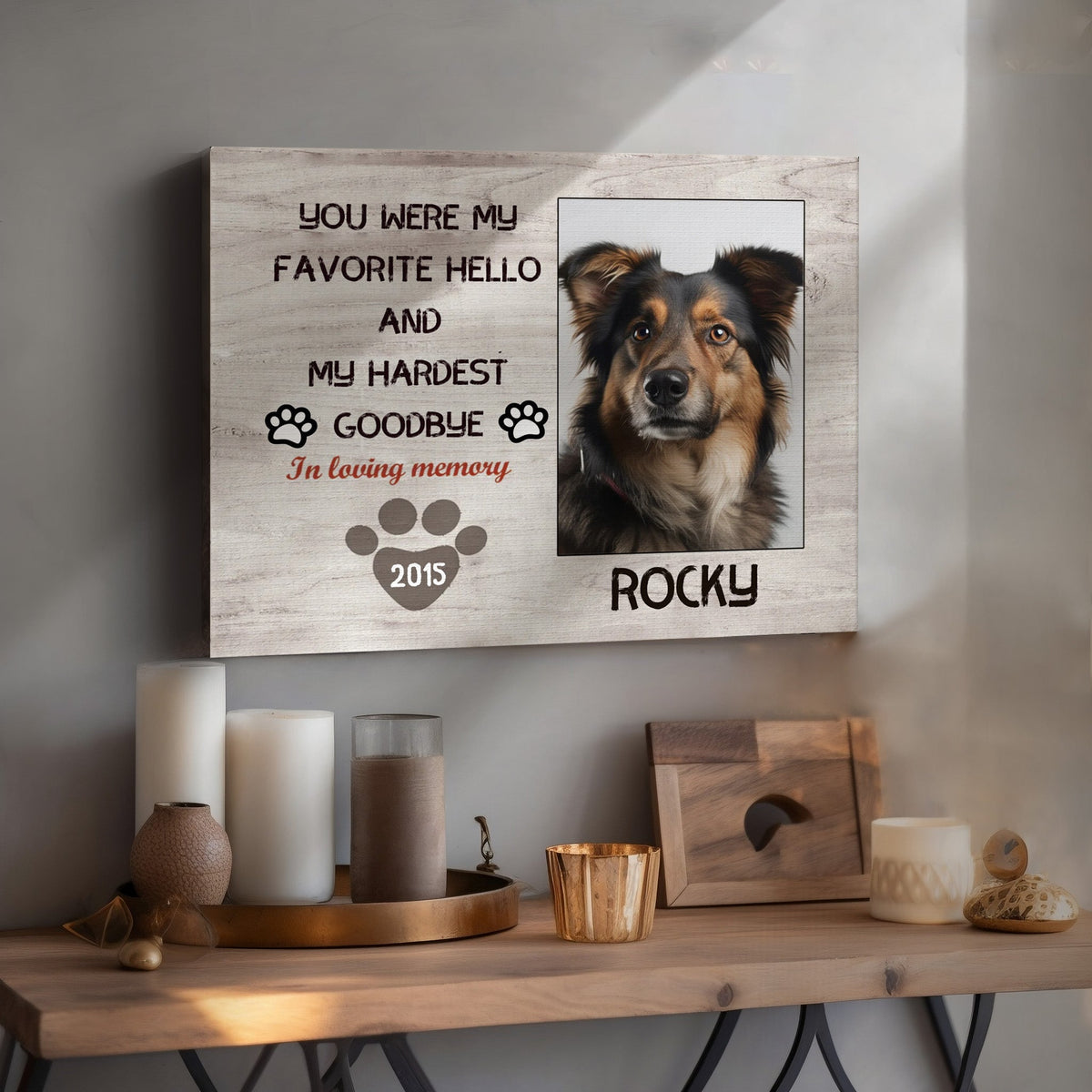 My Hardest Goodbye - Personalized Pet Memorial Canvas