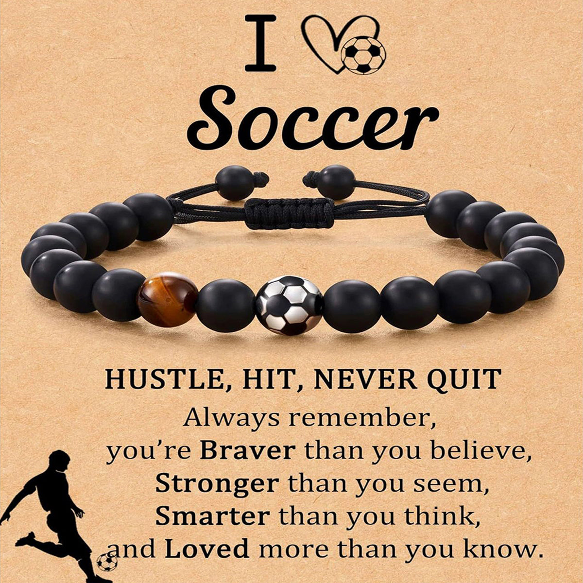 Soccer Football Basketball Baseball Tiger Eye Stone Bracelet Gifts for Sports Lover