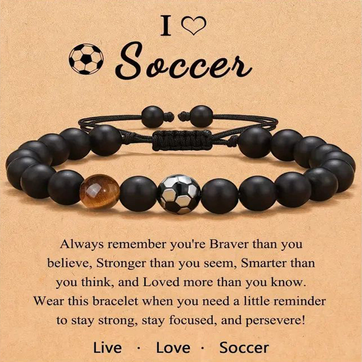 Soccer Football Basketball Baseball Tiger Eye Stone Bracelet Gifts for Sports Lover