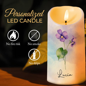 Straighten Your Crown - Granddaughter Personalized LED Candle Gift For Family