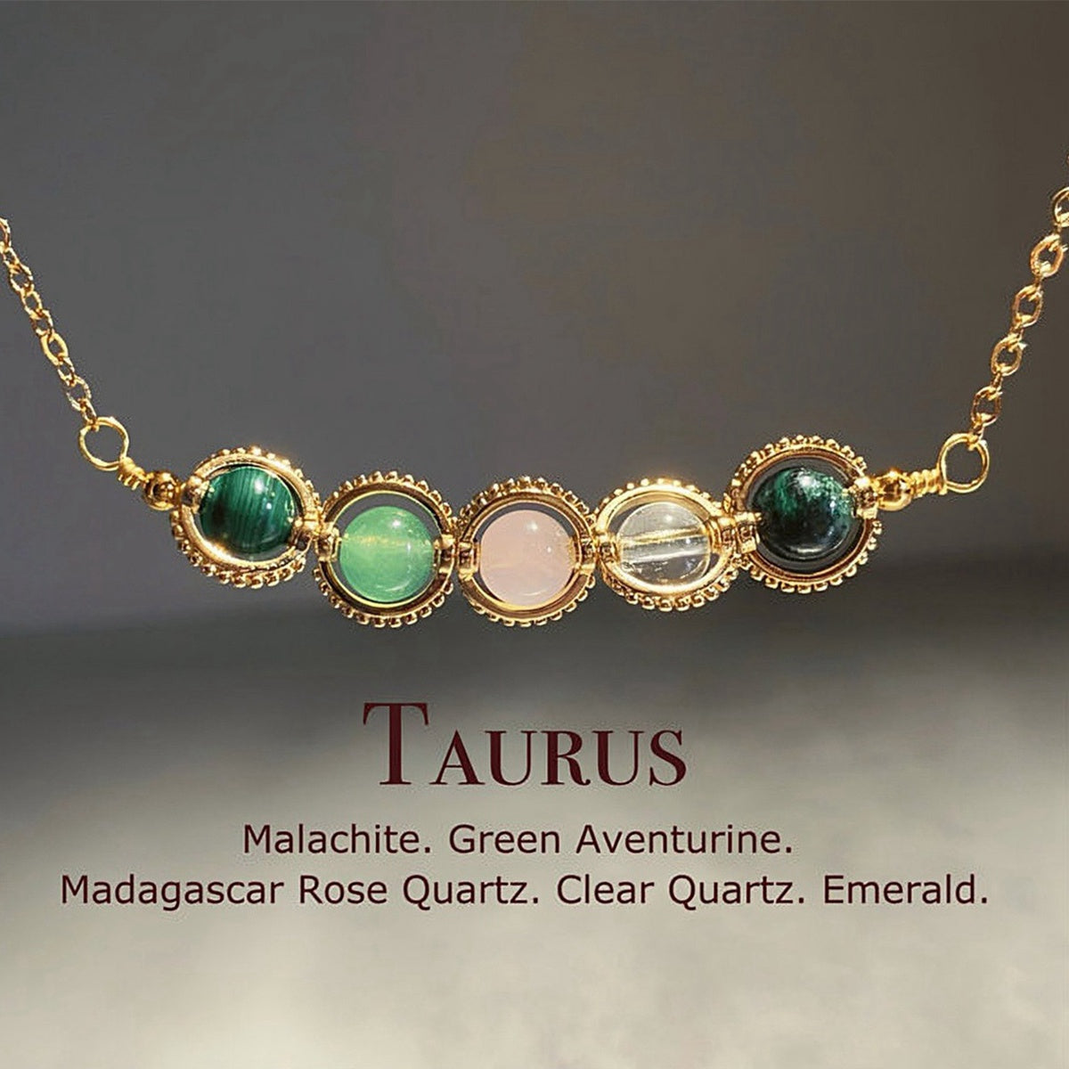 Zodiac Necklace Natural Astrology Jewelry Gift