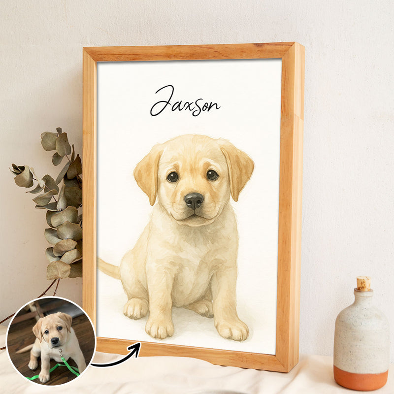 Watercolor Portraits Using Pet Photo Personalized Poster, Gift for Dogs, Cats Lovers