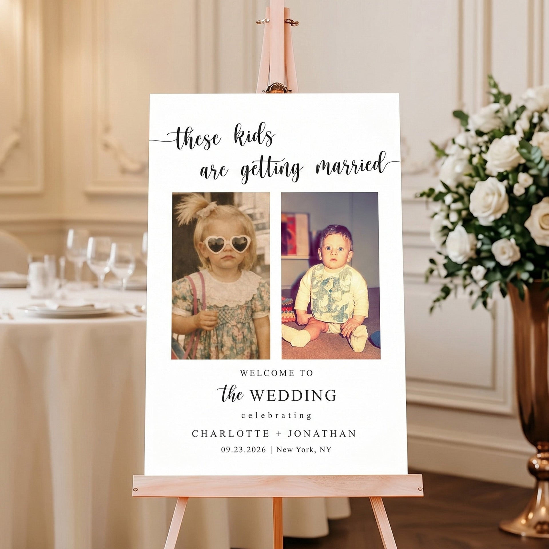 These Kids Are Getting Married - Wedding Rehearsal Dinner Welcome Sign - Personalized Poster