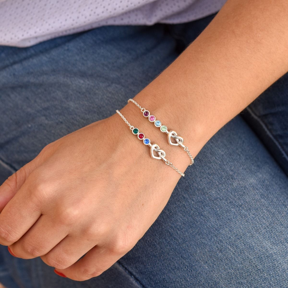Ties of the Heart - Personalized Adjustable Birthstone Bracelet